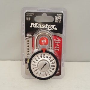 Master Lock Wide Magnification Combination Dial Padlock SILVER Level 3